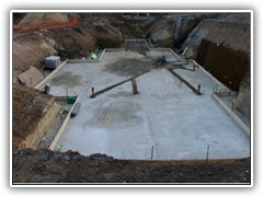 foundation slab concrete blinding – drains under